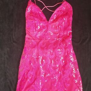 Elegant Pink Sequin Dress
